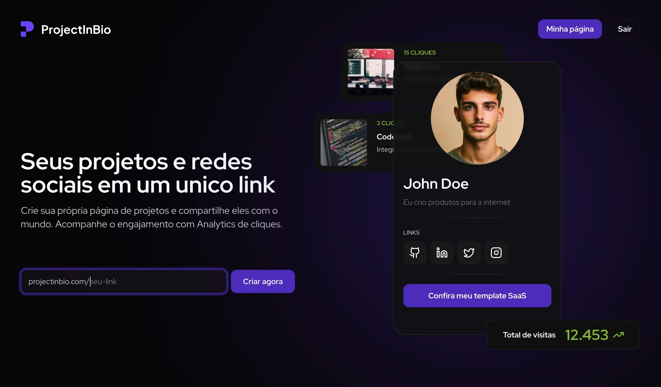 ProjectInBio Micro SaaS App Preview